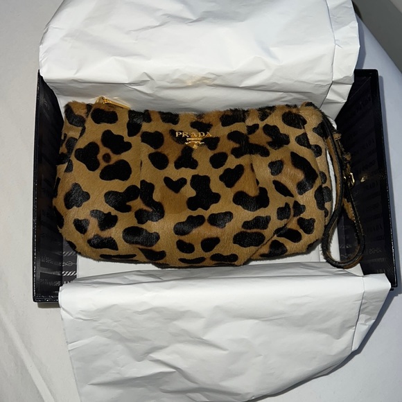 Prada Leopard Wristlet Clutch Bag - Picture 8 of 11